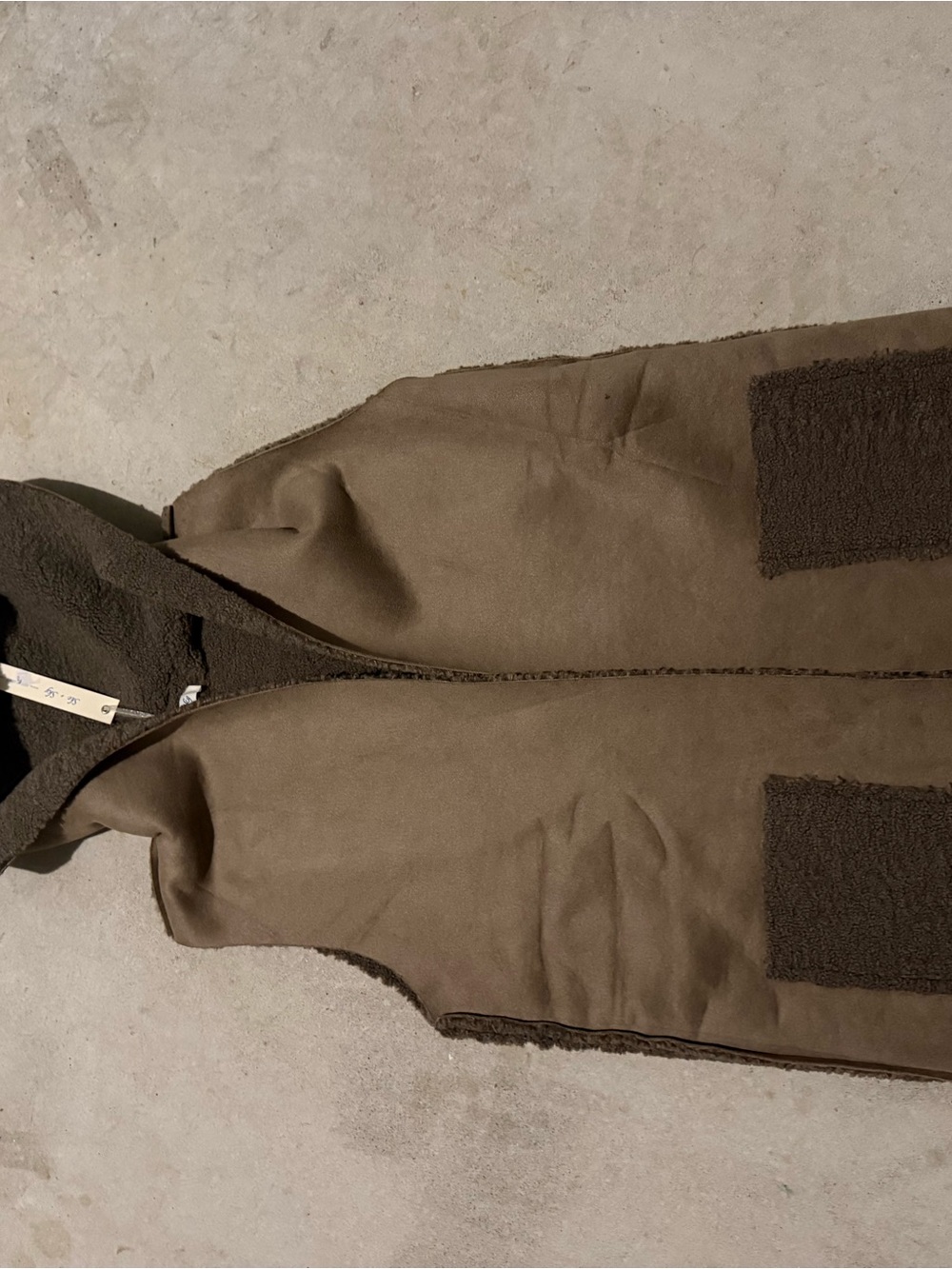 She + Sky Brown Faux-Suede Hooded Vest